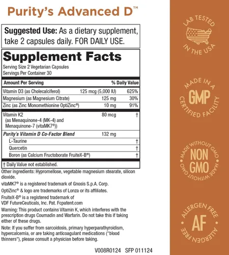 Miniatura 2 de Purity Products Kit - Aceite de pescado ultra puro D + Omega-3 avanzado de Advanced D está repleto de vitamina D, vitamina K2, zinc, citrato