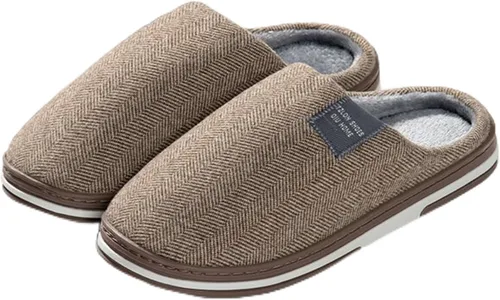 ASHALI Pantuflas de espuma viscoelástica para hombre y mujer, de algodón suave y afelpado, para interiores y exteriores, con suela antideslizante,