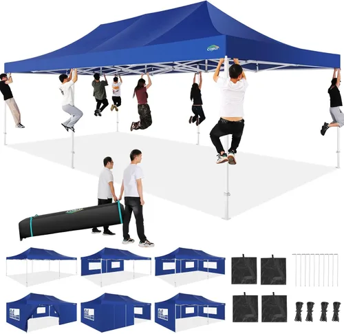 Miniatura 260 de COBIZI Tienda de campaña desplegable de 6.6 x 6.6 pies, toldo resistente, fácil de instalar, impermeable, para exteriores, fiestas, playa, jardín