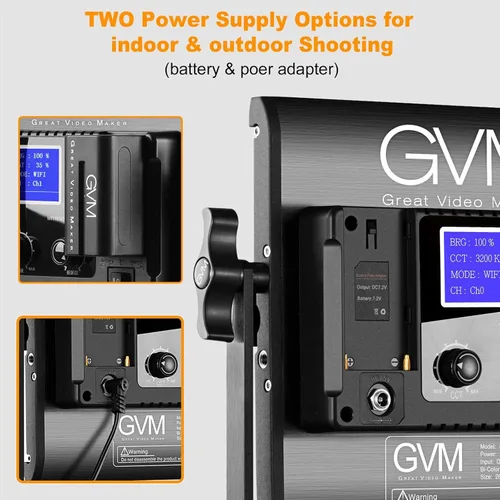 Miniatura 9 de GVM - Luz de video LED RGB, luz de estudio 800D con control de aplicación, kit de iluminación de fotografía, 1 paquete con 8 tipos de luces