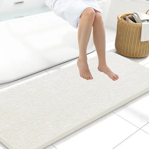 Miniatura 90 de Arotive Alfombras de baño de felpilla extrasuaves y absorbentes, de 24 x 16 pulgadas, lavables a máquina, parte trasera de goma antideslizante