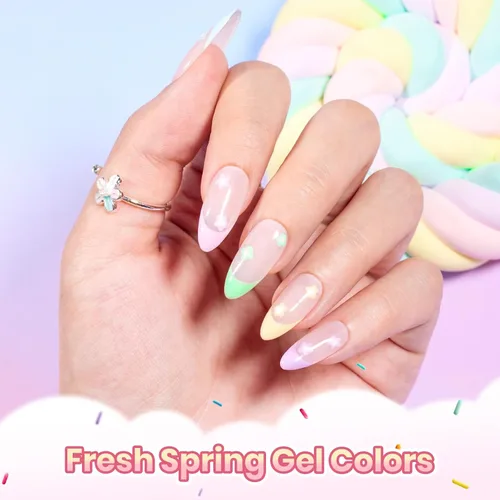 Miniatura 4 de Beetles - Esmalte de uñas de gel pastel, 6 colores, esmalte de gel macarrón, rosa claro, azul, verde, amarillo, morado, uñas suaves para todas