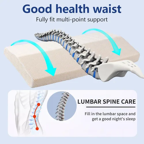 Miniatura 4 de Cozyhealth Almohada de apoyo lumbar para dormir, cojín de apoyo lumbar de espuma viscoelástica para aliviar el dolor de espalda baja, soporte