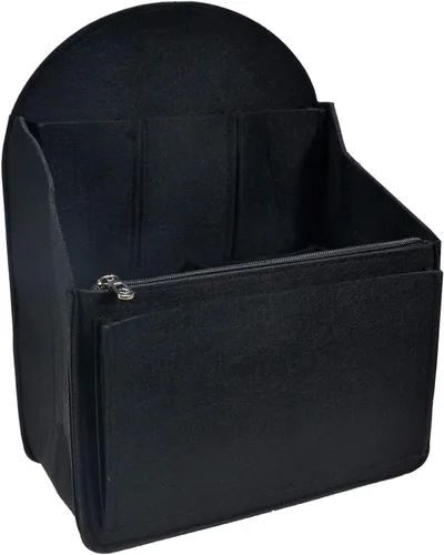 Organizador de mochila de fieltro, organizador de bolso para hombres y mujeres, mochila mochila bolsa de hombro (negro, grande)