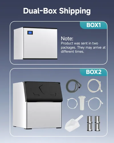 Miniatura 9 de EUHOMY Commercial Ice Maker Machine,1000lbs/24H,Industrial Ice Machine with 300lbs Storage Bin,Ice Ready in 10-15 Mins,SECOP