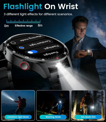 Miniatura 4 de Reloj inteligente de pantalla HD grande de 1.7 pulgadas para hombres con llamada Bluetooth, más de 100 modos deportivos, 800 mAh, IP68 impermeable