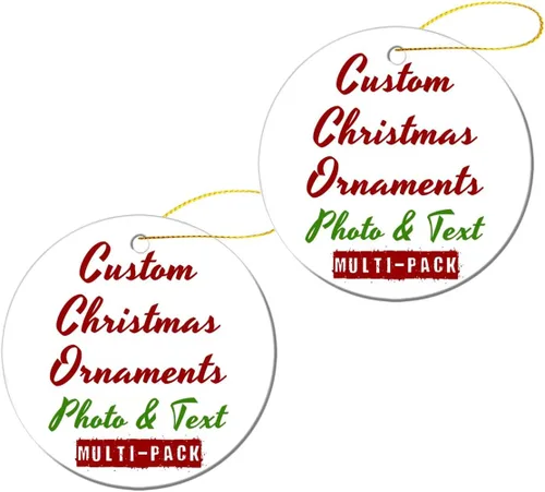 Miniatura 17 de Adornos de Navidad personalizados, texto fotográfico, haz tu propio adorno de cerámica de porcelana, regalo de recuerdos para decoración de Navidad