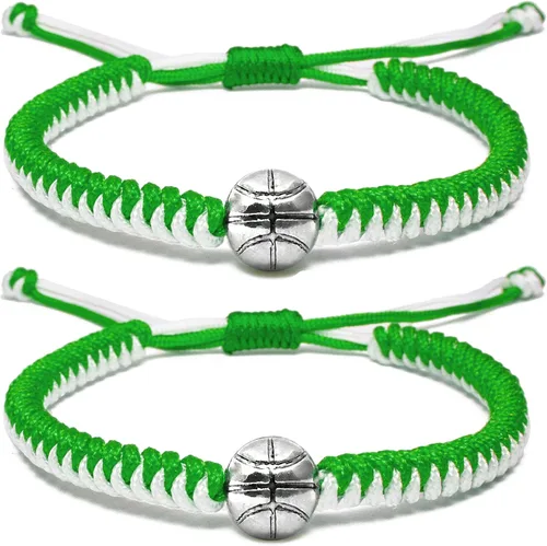 Pulseras de baloncesto MANYC ajustables para niños, niñas y adultos, regalos hechos a mano para jugadores de baloncesto