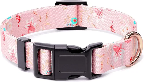 Miniatura 24 de Rnivvi Collar para perros pequeños, lindo collar floral resistente ajustable para cachorros con hebilla de liberación rápida para niño, niña