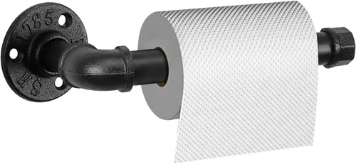 NearMoon Portarrollos de papel higiénico de tubo industrial, resistente para baño, sala de estar y cocina, estilo rústico vintage de hierro a prueba