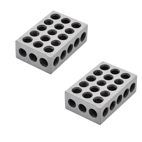 Miniatura 6 de 1 par de 1-2-3 bloques emparejados par con 23 agujeros de precisión Machinist Fresado 0.0002 in apto para fresadora plantilla
