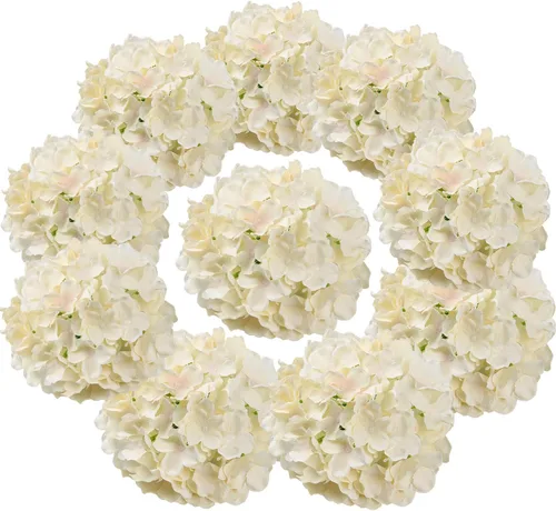 Miniatura 14 de Cabezales artificiales de hortensias de seda para decoración de bodas caseras, 10 unidades Rosa bebé