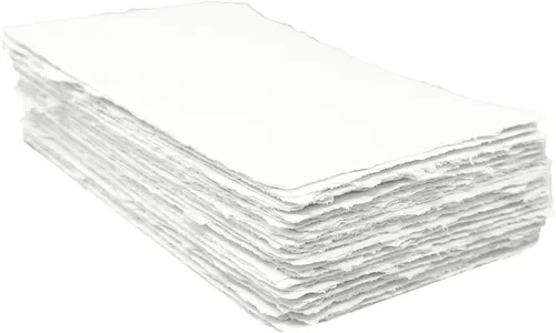 Deckle Paper de 4 x 9 pulgadas, 5.29 oz/m², hecha a mano, tarjeta de invitación de boda, tarjeta de baby shower, papel de caligrafía, papel de boda,