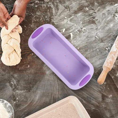 Miniatura 5 de Reusable Silicone Loaf Mold Non-Stick Bread Pan for Baking Bread, Brownies, and Cakes, Suitable for Home and Bakery Use
