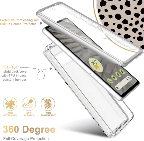 Miniatura 2 de Esdot Funda para Google Pixel 7A con protector de pantalla integrado, funda resistente de grado militar con diseños lindos de moda para mujeres
