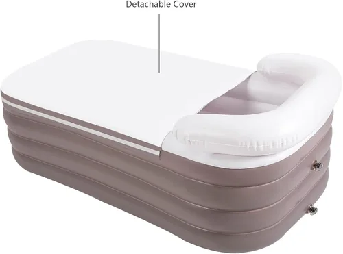 Miniatura 4 de Bañera inflable para adultos, bañera de hielo portátil para atletas, bañera plegable independiente para exteriores e interiores, con bomba de aire