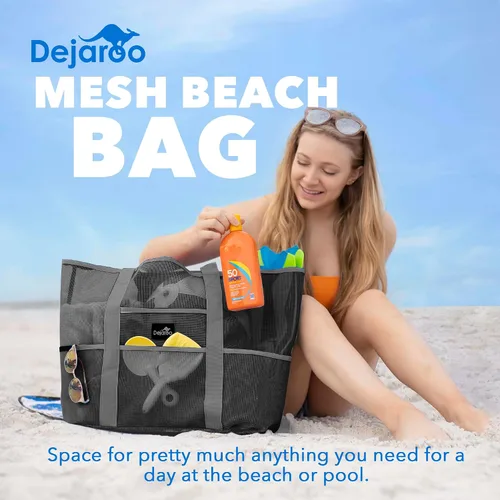 Miniatura 2 de Dejaroo Bolsa de playa de malla ligera, para juguetes y elementos esenciales de vacaciones
