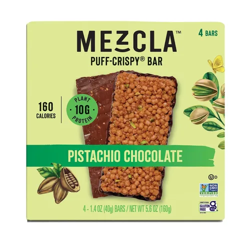 Miniatura 14 de Barras de proteína crujientes Mezcla, barras de proteína veganas y sin gluten, 10g de proteína, alternativa a los bocados de arroz crujientes