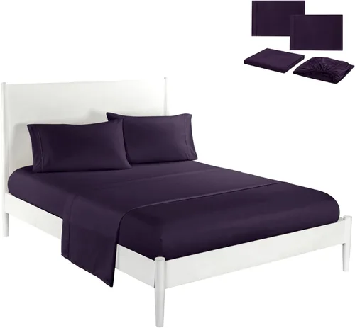 Miniatura 9 de Sábanas de cama, transpirables, refrescantes y cómodas, sábanas autolimpiantes con infusión de plata, juego de sábanas de 3 piezas (café, individual)
