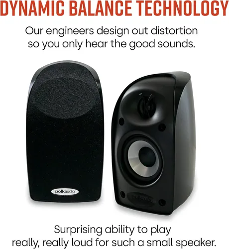 Miniatura 5 de Polk Audio Blackstone TL1 - Altavoz satelital (individual, negro) Tecnología PowerPort, acabado brillante Sonido compacto Empareja