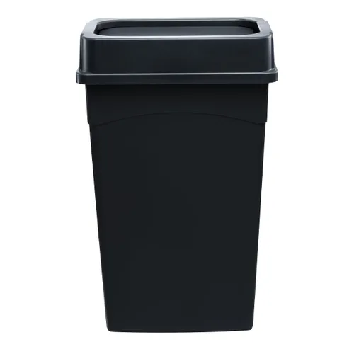 Miniatura 13 de Cubo de basura rectangular de plástico negro de 16 galones, perfecto para cocina, oficina