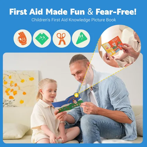 Miniatura 7 de Stbernard Pequeño kit de primeros auxilios para niños y adultos, kit médico con termómetro digital para el hogar, viajes, senderismo, mochila, 6.3 x
