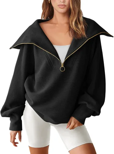 Miniatura 2 de ANRABESS Sudaderas con capucha para mujer, de gran tamaño, con cremallera de un cuarto, para adolescentes, niñas, ropa de moda Y2K