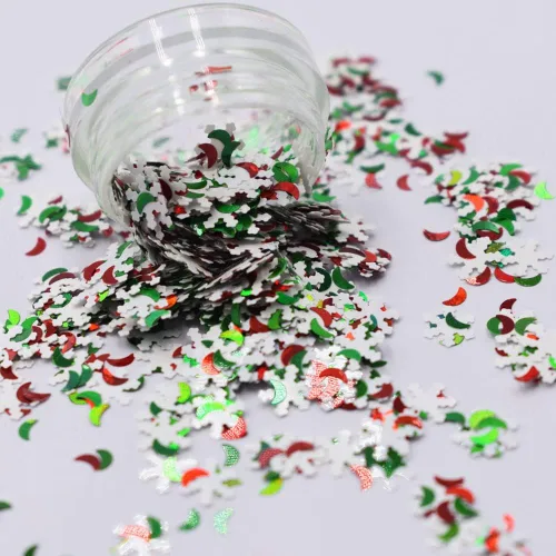 Miniatura 30 de Caja y juego de 12 colores – Árbol de copo de nieve de Navidad Serie de mezclas gruesas con purpurina – Festival Rave Beauty Maquillaje de cara