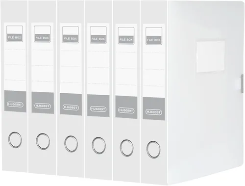 Miniatura 13 de HUA JIE Cajas de almacenamiento A4 de plástico con tapa, organizador de carpetas de archivos, caja de archivos para oficina, papel tamaño carta