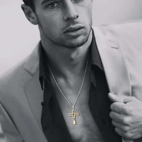 Miniatura 23 de OIDEA Cross Pendant Necklace for Men Women: High Polish Hollow Openwork Stainless Steel Cross Chain Mens Jewelry Gifts