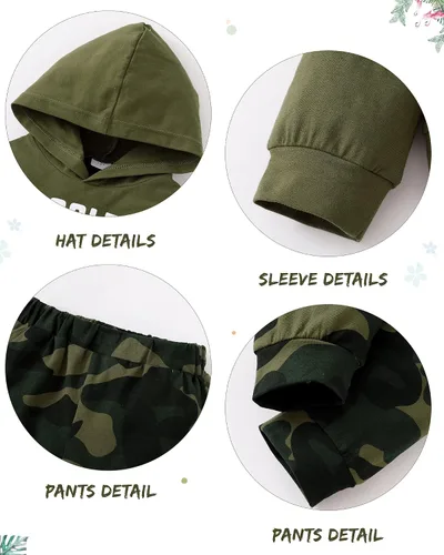 Miniatura 5 de DISAUR Conjunto de ropa para niños pequeños (1-6T) sudadera para bebés de manga larga