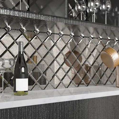 Miniatura 7 de Azulejo de Espejo de Vidrio Biselado Antiguo Despegar y Pegar de 3 x 3 Pulgadas para Salpicadero de Cocina y Pared de Baño (32 Piezas)