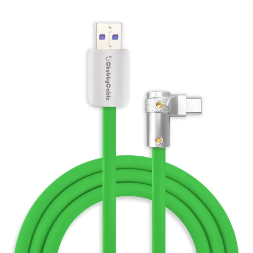 Miniatura 32 de chubbycable FlexElbow - Cable de carga rápida de 90 grados y 240 W, cable USB C en ángulo recto, cable de carga de silicona compatible con iPhone