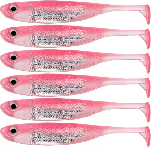 Miniatura 29 de QualyQualy Cebo de plástico suave Swimbait Paddle Tail Shad Lure Soft Bass Shad Bait Shad Minnow Paddle Tail Cebo de natación para Bass Trucha 2#