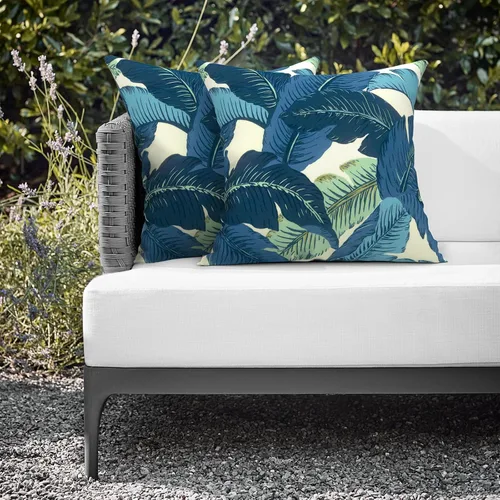 Miniatura 99 de Juego de 2 almohadas para exteriores de 16 x 16 pulgadas, repelentes al agua con interiores, para muebles de patio, hogar, jardín, geometría bohemia