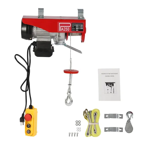 Miniatura 13 de Polipasto eléctrico de 440 libras con control remoto con cable y cabrestante eléctrico de eslingas simples/dobles, alzamiento de ático, elevador