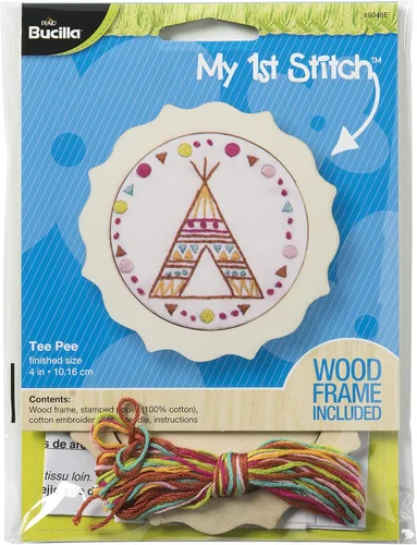 Miniatura 5 de Bucilla Kit de bordado estampado My 1st Stitch, 4 pulgadas, Camper