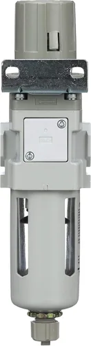 Miniatura 5 de PneumaticPlus SAW300-N03BG Filtro Regulador de Aire Comprimido Combo Piggyback 3/8" NPT - Tazón de Polímero, Drenaje Manual, Soporte, Manómetro