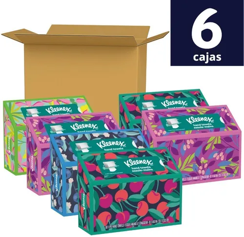 Miniatura 2 de Kleenex Toallas de papel desechables para manos, 6 cajas, 60 toallas por caja (360 toallas en total), el empaque puede variar