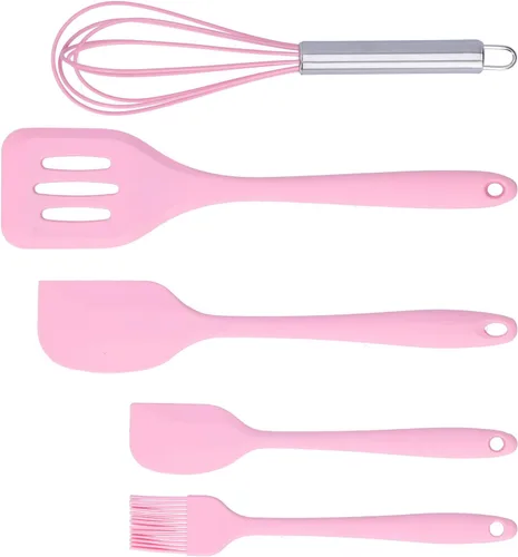 Miniatura 9 de Juego de utensilios de cocina de silicona, juego de espátulas de silicona antiadherentes resistentes al calor, incluye batidor de huevos, pala
