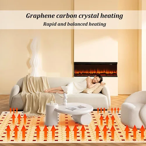 Miniatura 2 de Portable Heated Floor Mat, Graphene Electric Heating Carpet with 12H Timing Function, Removable and Washable Design, Large Area Pad Warming Heater