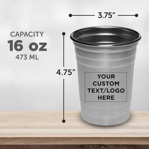 Miniatura 5 de Vasos de cerveza de acero inoxidable personalizados de 16 onzas, juego de 10/50/100, paquete personalizado a granel, perfecto para fiestas