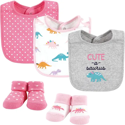 Miniatura 122 de Hudson Baby Conjunto de babero y calcetines unisex de algodón para bebé