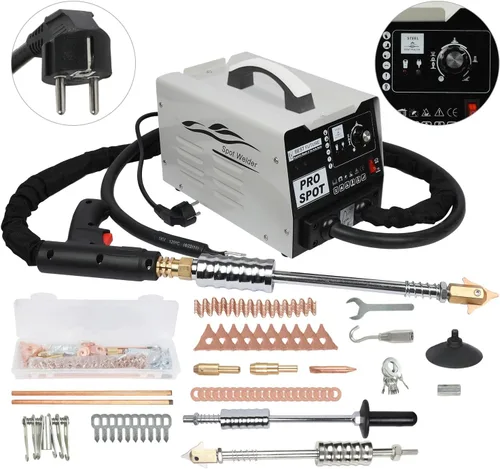 Kit de reparación de abolladuras con soldador de puntos MOTOCOCHE, extractor de abolladuras para carrocería de coche de 1.8KW 220V con 6 modos de