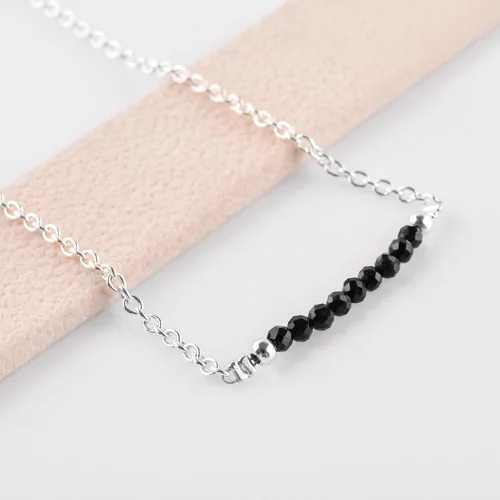 Miniatura 31 de YANARA Pulsera de tobillo para mujer, piedra de nacimiento natural, cuentas de piedras preciosas, tobillera delicada hecha a mano de 9 pulgadas +