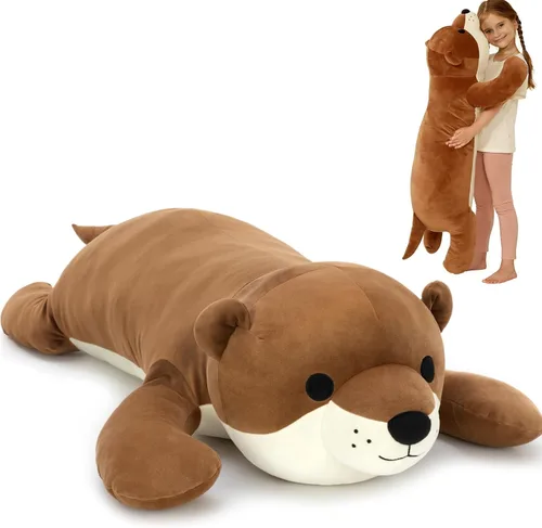 Miniatura 10 de Tezituor Tiburón ballena gigante de 4 pies de peluche, peluche de tiburón en forma de S para niños y niñas, almohada de cuerpo de tiburón ballena