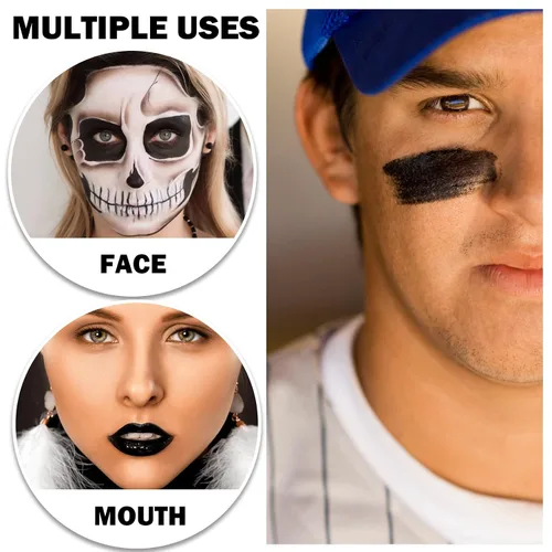Miniatura 6 de CAHIUYOA Eye Black Stick para deportes, profesional Eyeblack Deportes Fútbol, Béisbol, Softbol, Sombras de Ojos Negros para la Cara y Cuerpo Pintura