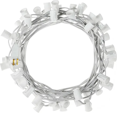 Miniatura 8 de Brightown Tira de luces C9, tira de luces de Navidad para exteriores de 100 pies con 100 enchufes para decoración de Navidad, patio, enchufe de luz
