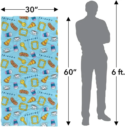 Miniatura 6 de LOGOVISION Toalla de playa con licencia oficial de Friends Food Pattern de 30 x 60 pulgadas