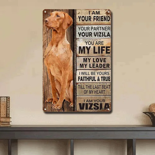 Miniatura 79 de Letrero de metal con texto en inglés "I Am Your Friend", regalo para los amantes de Weimaraner, arte de pared vintage, letreros de barra
